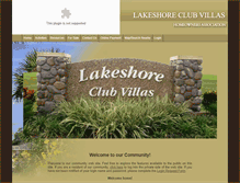 Tablet Screenshot of lakeshoreclubvillas.com
